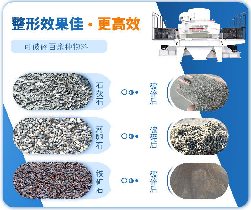 制砂機(jī)成品粒度多樣化，各種石料都不怕